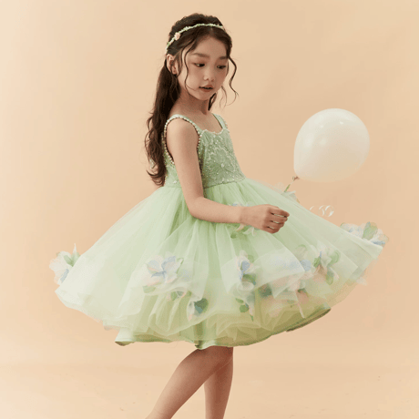 [予約] Mint Blossom Beaded Dress(+Wings)