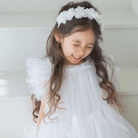 [予約] Rosy flora sha dress (Lily white)