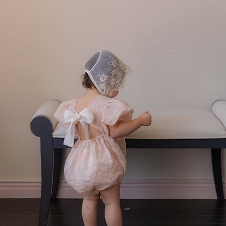 [予約 Rosette lace bonnet  /M.kids