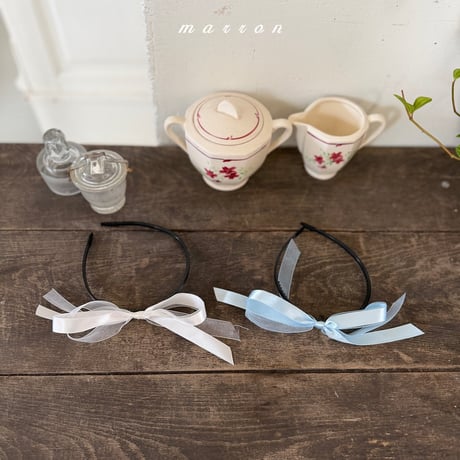 [予約]  ribbon headband /marron