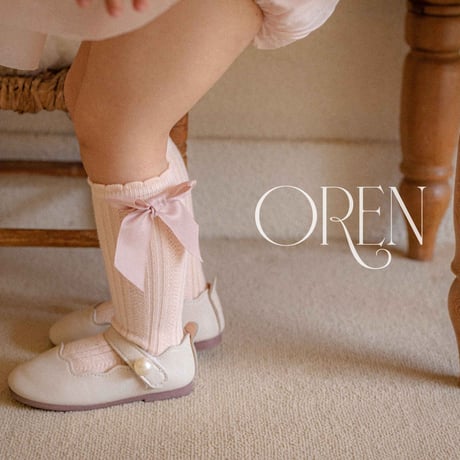 [即納] petit ribbon half socks / OREN by Hibyebebe  のコピー