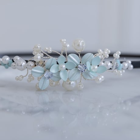 [予約]  flower pearl shushu hair band
