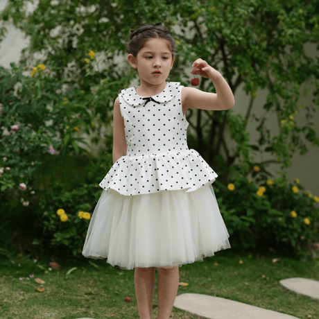 [予約] Polka Dot Peplum Dress