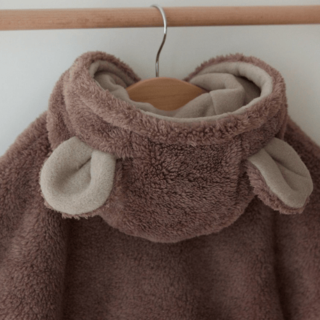 [即納] Bear fleece cloak cardigan(one size)/Lemonade