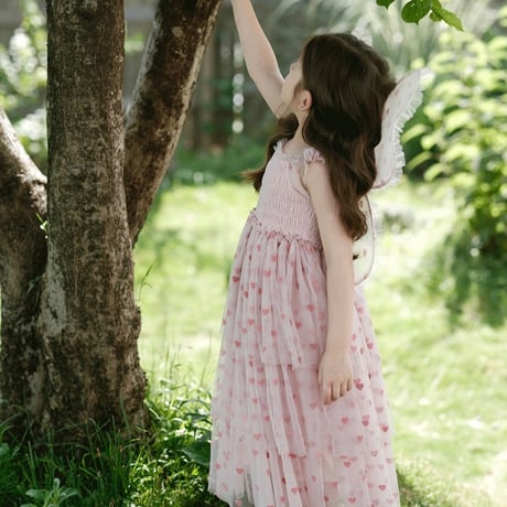 [予約] pink fly tutu dress + Angel wings SET