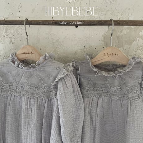 [即納] Laura Yoru Lace Dress/ Hibyebebe （ beige M, L _ size のみ）