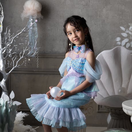 [予約] Shell Top Mermaid Dress + Aqua Shell Choker SET