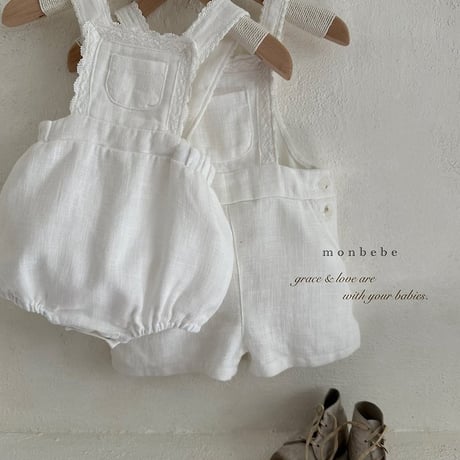 [予約] Pure Linen Suspender Suit / Monbebe