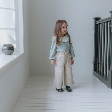 [即納] pleated lace t-shirt / Roa(Mint XSのみ)