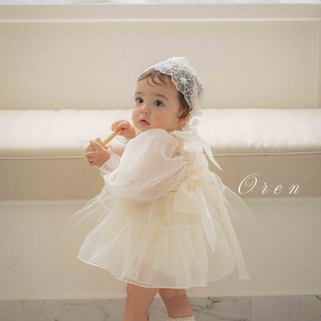 [即納] Serine Organza Suit (Cream) / OREN by Hibyebebe
