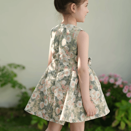 [予約] Antique Rose Jacquard Dress