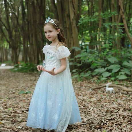 [予約] Princess Snowy Glitter Dress + tiara & stick set ❄️