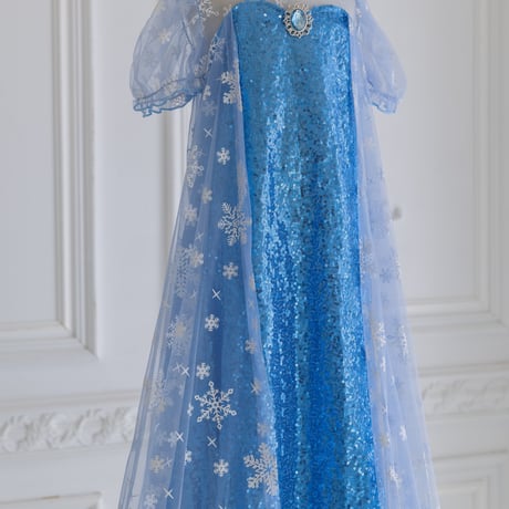 [予約]Snow Queen Glitter Dress (Short, Long) + tiara & stick set❄️