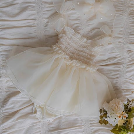 [予約] Odette organza dress suit (bebe)/ OREN by Hibyebebe
