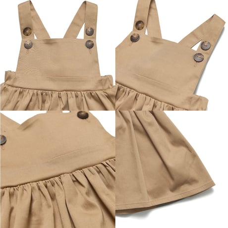 [即納] Windsorin Suspender Dress_Beige /Little Tini (S_sizeのみ)