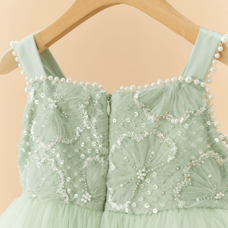 [予約] Mint Blossom Beaded Dress(+Wings)