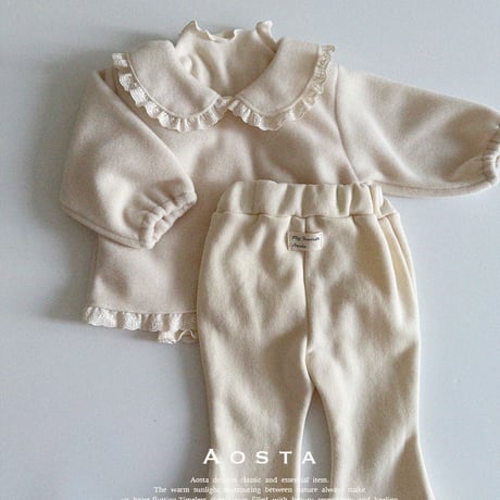 [即納] winter frill blouse  / Aosta  (ivory M_ size のみ)