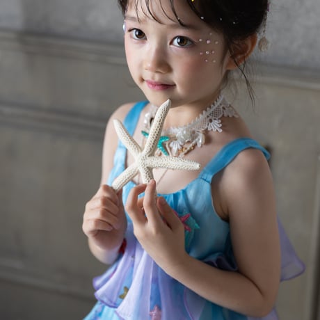 [予約] Aqua Shell Fairy Dress + Twinkle Shell Mermaid Hairpin SET