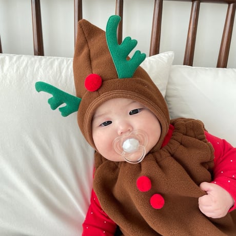 [即納]  Christmas suit + hat set (Rudolph) /Jea ya bebe