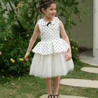 [予約] Polka Dot Peplum Dress