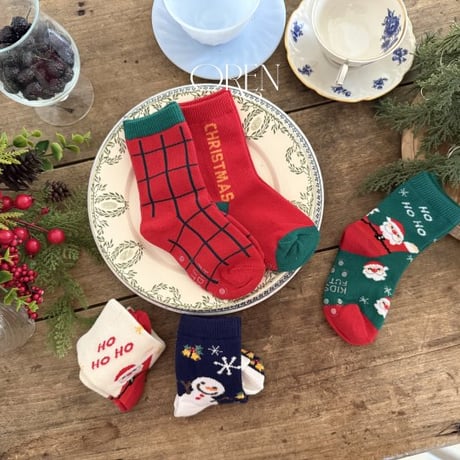 [予約] 5-piece Santa socks set / OREN by Hibyebebe