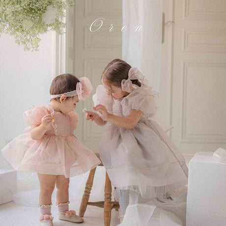 [即納] Serena Pintuck Organza Suit / OREN by Hibyebebe（Pink M_size のみ）