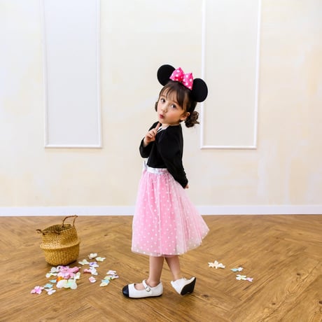 [即納]  Minnie Dress (pink)/ Mini Recipe  ( M, XL_size のみ）