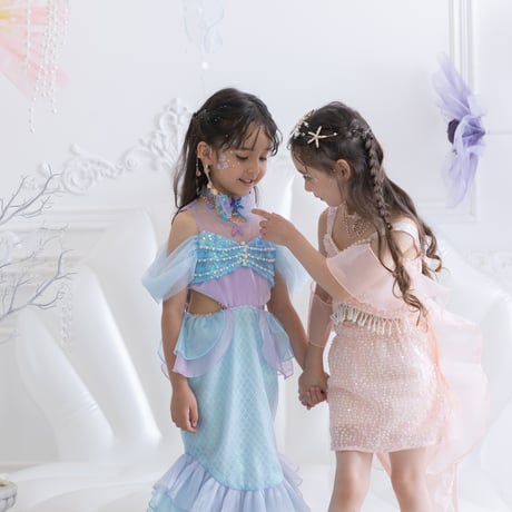 [予約] Shell Top Mermaid Dress + Aqua Shell Choker SET