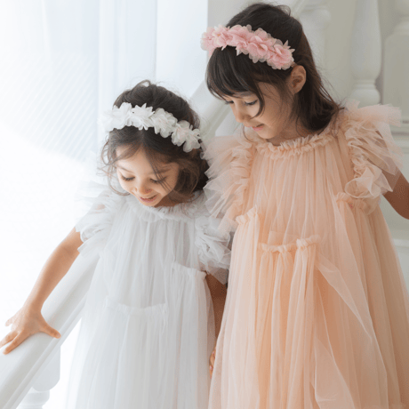 [予約] Rosy flora sha dress (Lily white)