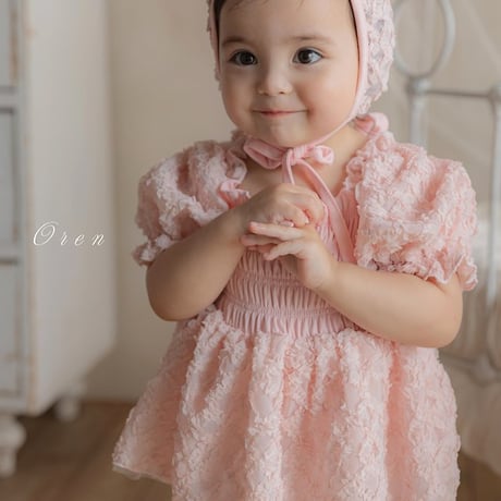 [予約] Juliet Bloom Swimsuit (bebe) (Hat Set)/ OREN by Hibyebebe