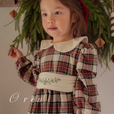 [即納] Noelia Check dress / OREN by Hibyebebe(S sizeのみ)