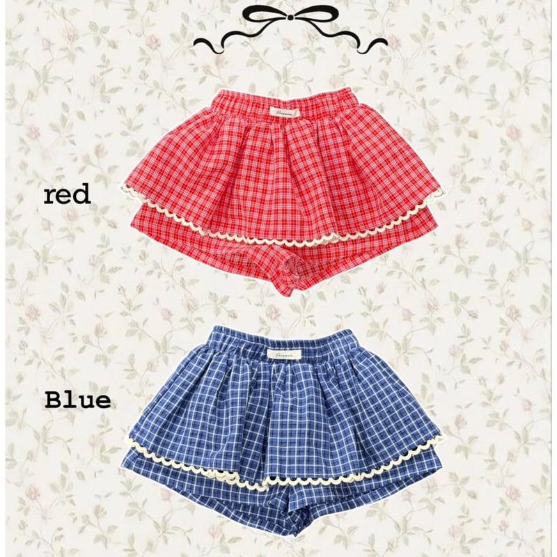 予約] Mary Check Skirt Pants / POISSON | Mimiel