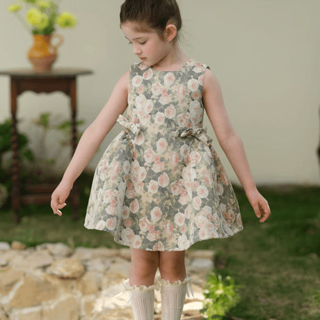 [予約] Antique Rose Jacquard Dress