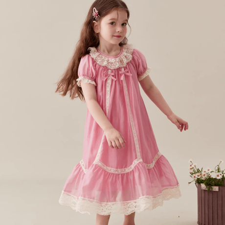 [予約] Sweet Lace Collar Dress