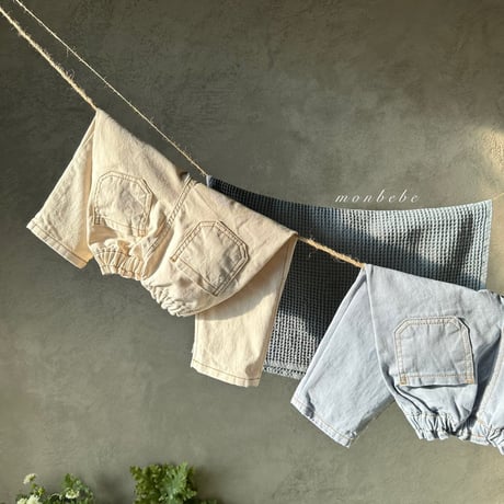 [即納] cotton daily pants / monbebe （ blue M _ size のみ）