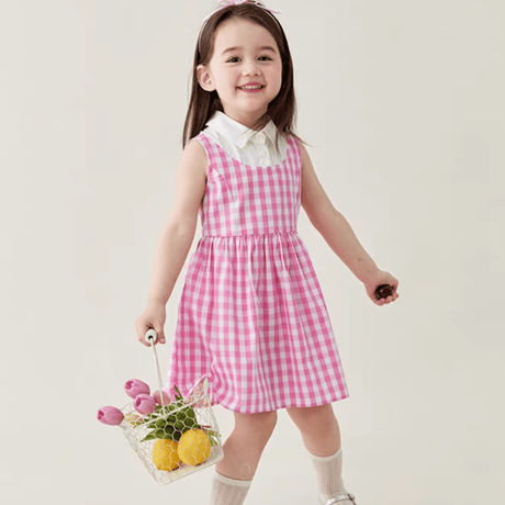 [予約] Picnic Pink Gingham Dress