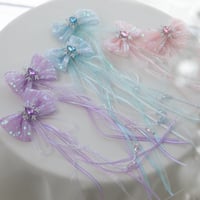 [予約] Jewelry Long Ribbon Hairpin (2 pieces)