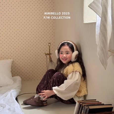 [即納] Vintage Flower Pants /Ninibello(Brown Lのみ)