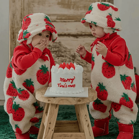 [即納]  Sweet berry rompers