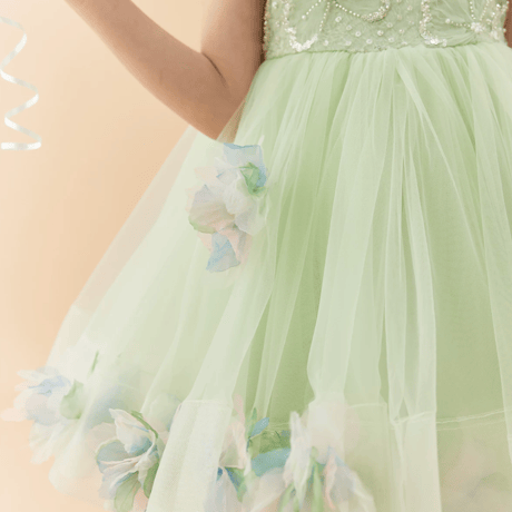 [予約] Mint Blossom Beaded Dress(+Wings)