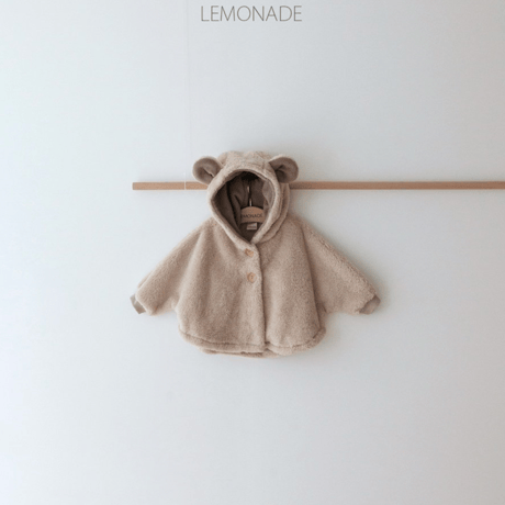 [即納] Bear fleece cloak cardigan(one size)/Lemonade