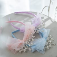 [予約] pearl crown ribbon hairband