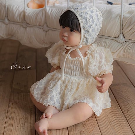 [予約] Juliet Bloom Swimsuit (bebe) (Hat Set)/ OREN by Hibyebebe
