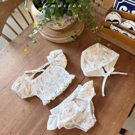 [予約] Flower Swimsuit  / marron