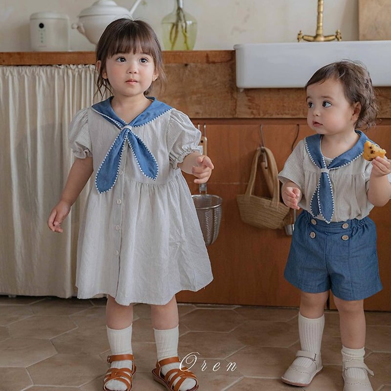 予約] Pure Tie ST Dress (Kids) / OREN by Hibyebe