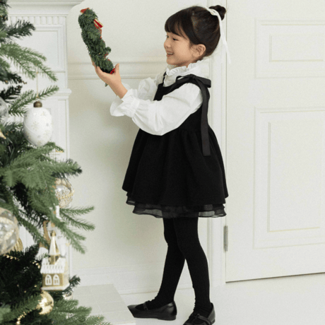 [即納]  Joli ribbon dress _ Black/moitoinous  ( 100_size のみ）