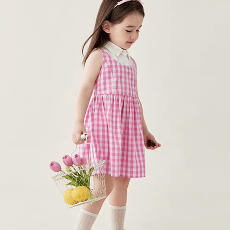 [予約] Picnic Pink Gingham Dress
