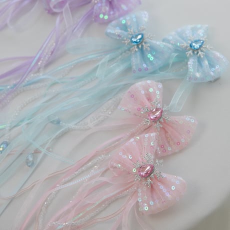 [予約] Jewelry Long Ribbon Hairpin (2 pieces)