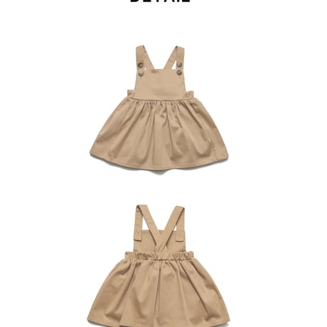 [即納] Windsorin Suspender Dress_Beige /Little Tini (S_sizeのみ)