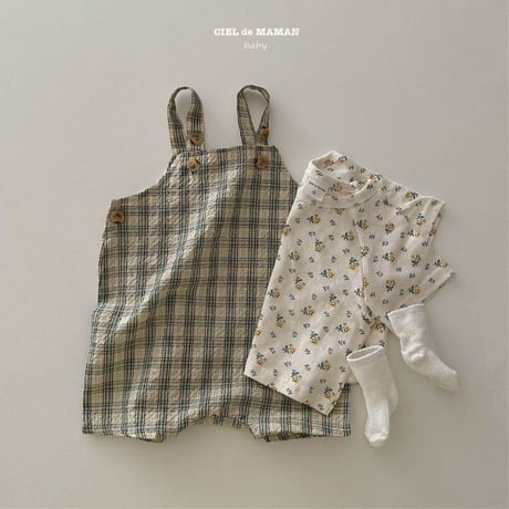 【即納】check suspenders /ciel de maman （brown S _ size のみ）